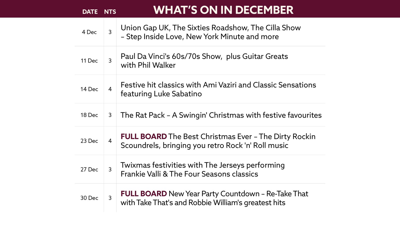 See what's on at Alvaston Hall in December.