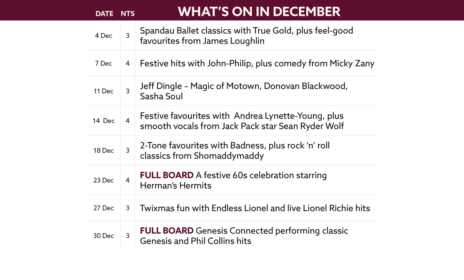 See what's on at Holme Lacy in December