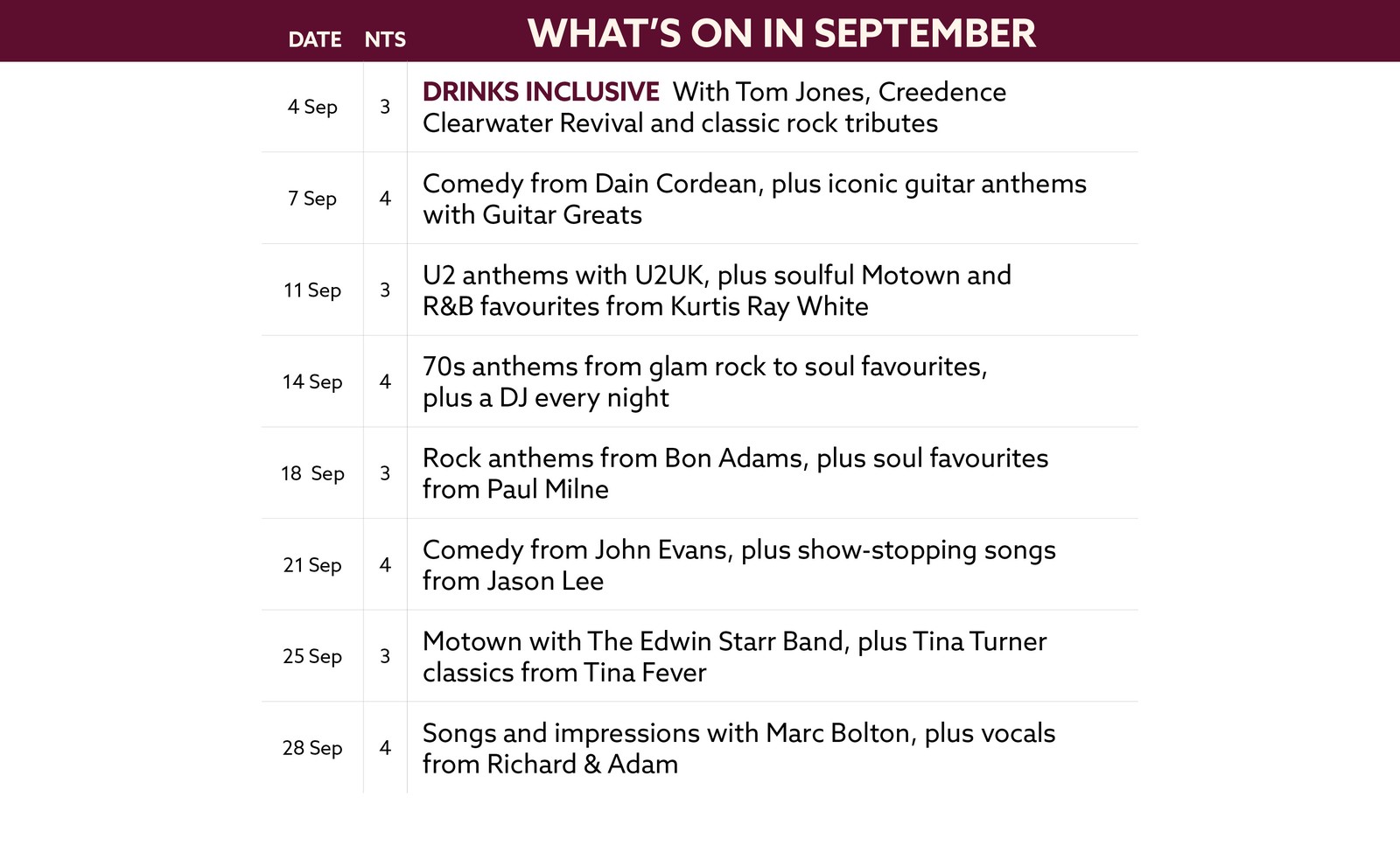 See what's on at Sinah Warren in September.