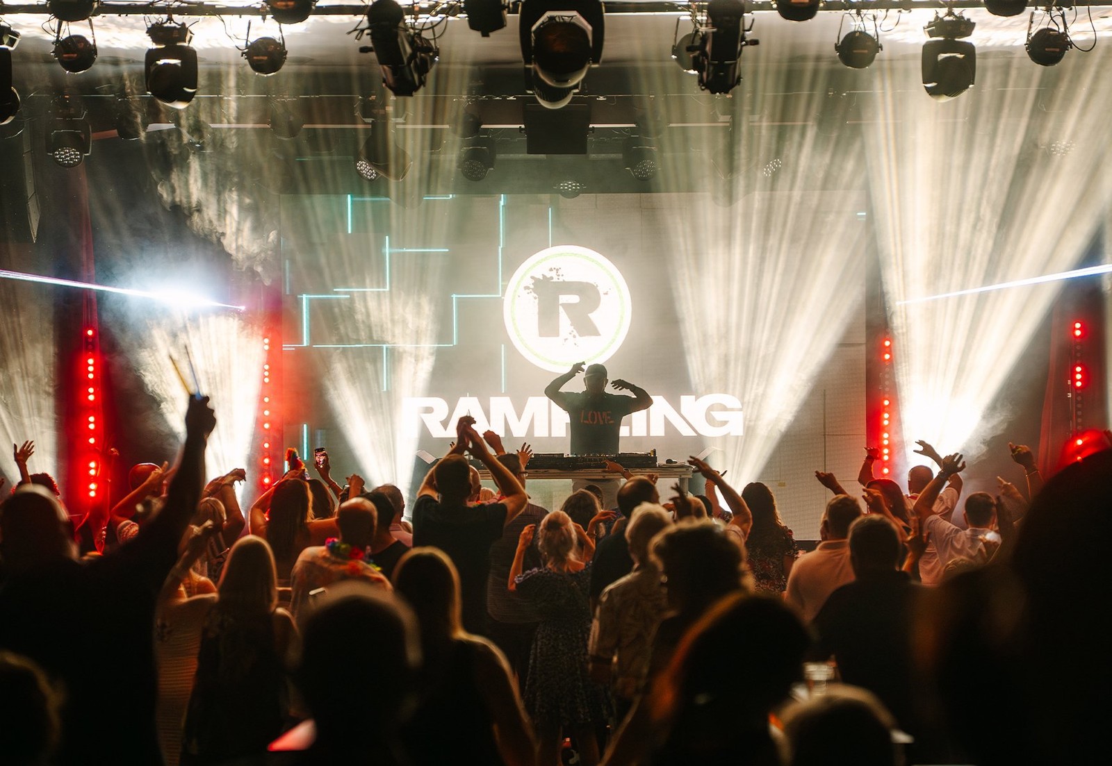 Danny Rampling commands the stage, creating a seamless connection between sound and crowd.