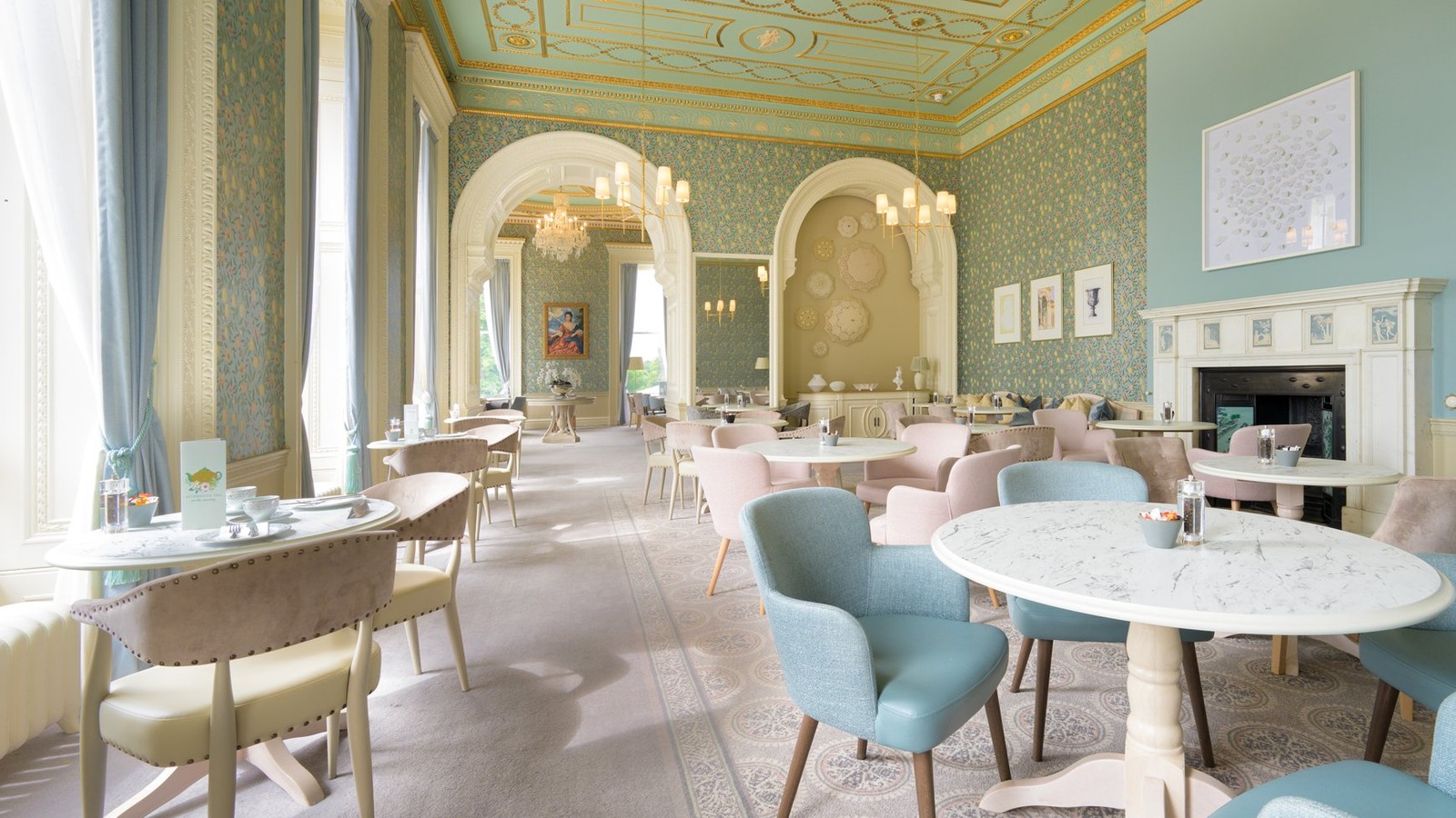 The Wedgewood Room within the Manor House is the perfect spot for afternoon tea, or soaking up the lush green grounds.