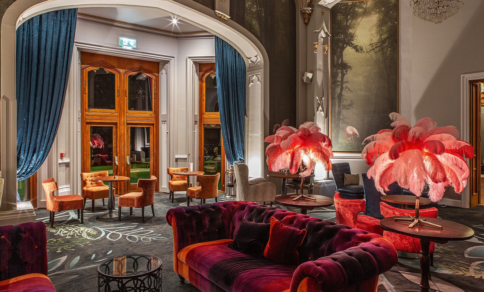 From colourful couches to quirky flamingo lamps, the Garden Room combines comfort and style for a lounge experience like no other.
