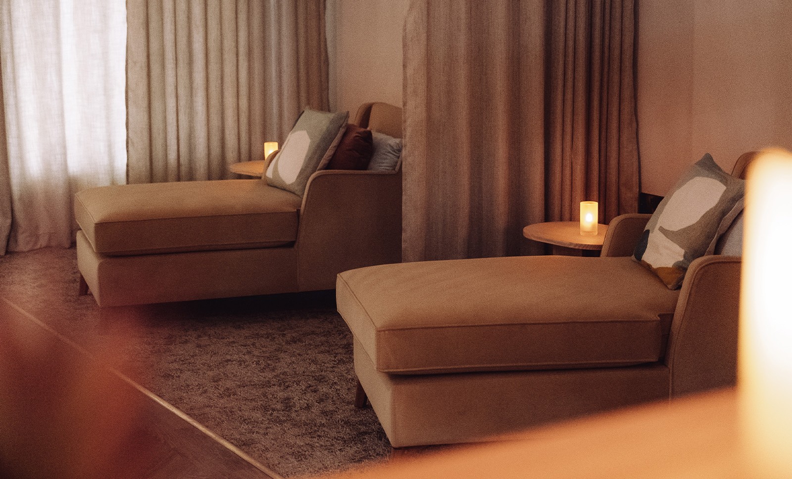 Exclusively for guests with a treatment booking, the relaxation room provides a serene space to relax and recharge before or after your spa treatment,