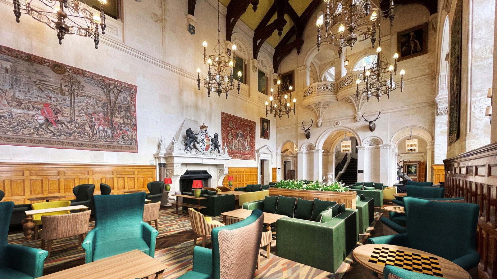 Historic charm meets everyday comfort in the Great Hall, where you can relax, play, and often catch a bit of daytime entertainment.