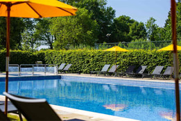 Outdoor pool on sunny day