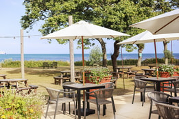 Outdoor terrace at Bembridge Coast