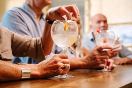 Guests enjoying a gin tasting class