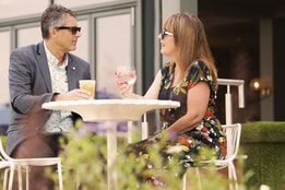 Outdoor terrace at Studley Castle
