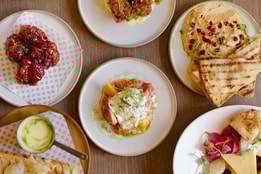 Small plates of tapas from above