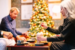 Guests in the Coffee Nest enjoying hot drinks together
