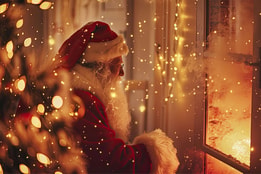Father Christmas making his grand entrance