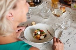 Guest enjoying food at The Brasserie32