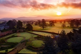 Sunset view of Bodelwyddan grounds