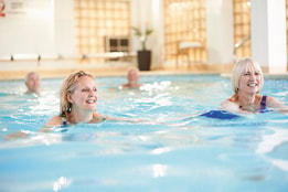 People swimming in a pool