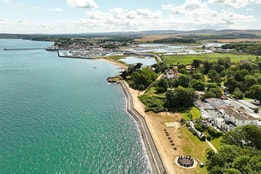 Norton Grange, the sea and local area from above