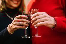 Couple enjoying a glass of fizz