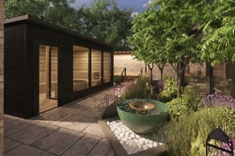 A render of the external sauna in the Spa Garden, coming to Thoresby Hall in 2026