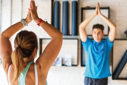 Lady taking part in a yoga session