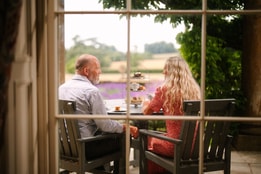 Couple enjoying afternoon tea
