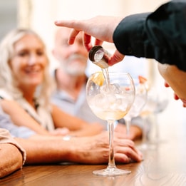 Guests taking part in a gin tasting session