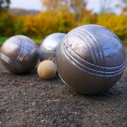 Close up of some boules