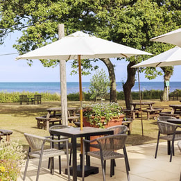 Outdoor terrace at Bembridge Coast