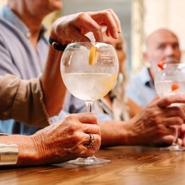 Guests enjoying a gin tasting class