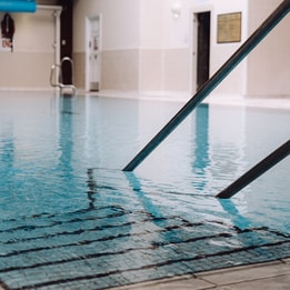 Steps into the pool at Littlecote House