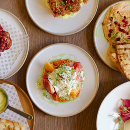 Small plates of tapas from above