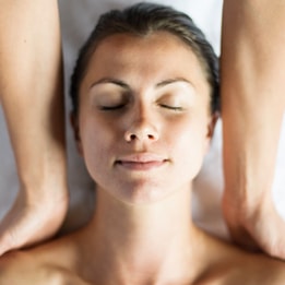 Woman receiving a shoulder massage