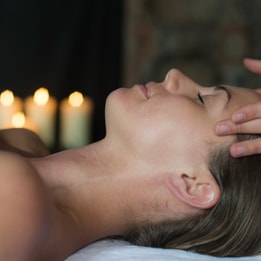 Close up of a guest receiving a facial treatment