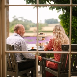 Couple enjoying afternoon tea