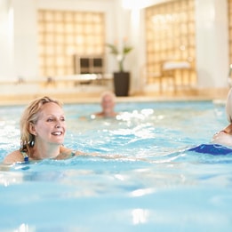 Guest swimming in pool
