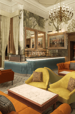 Renders of the new manvers lounge at Thoresby Hall