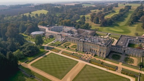 Drone shot of Heythrop Park from above