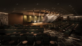 A render of the Live Lounge at Thoresby Hall, after the renovation