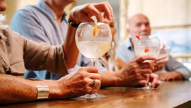 Guests enjoying a gin tasting class