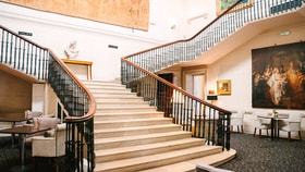 The grand staircase at Cricket St. Thomas