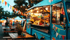 blue food truck