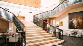 The grand staircase at Cricket St. Thomas
