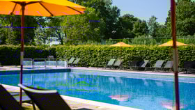 The outdoor pool at the Runnymede on Thames