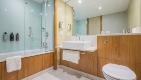 Bathroom with a walk in shower