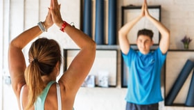Lady taking part in a yoga session