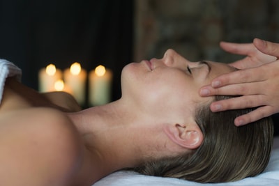 Close up of a guest receiving a facial treatment