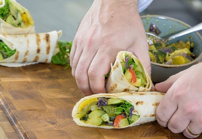 Freshly prepared wrap found in The Coffee Nest