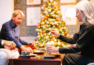 Guests in the Coffee Nest enjoying hot drinks together