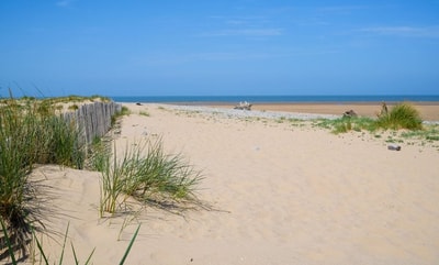 Beach and sand dunes Rhyl north Wales UK