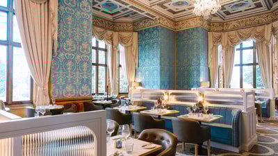 The Blue Room restaurant at Thoresby Hall