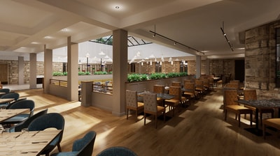 Render of the Market Kitchen at Thoresby Hall