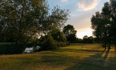 Sunset view of the grounds at Alvaston Hall